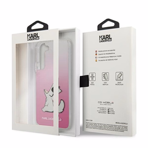 Karl Lagerfeld Choupette Eat dėklas telefonui Samsung Galaxy S22+ – rožinis