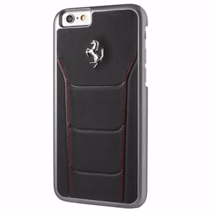 Ferrari kietas dėklas FESEHCP6BKR iPhone 6/6S 488 juodas/raudonas siūlės