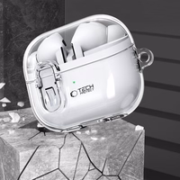 Tech-Protect FlexAir dėklas su karabinu, skirtas Samsung Galaxy Buds 3 / 3 Pro – skaidrus