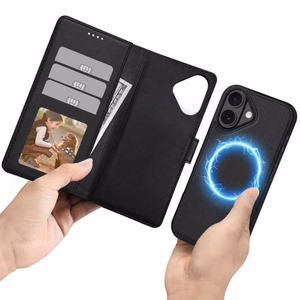 Tech-Protect piniginės magnetinis dėklas telefonui iPhone 17 - matinė juoda