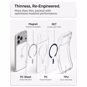 Spigen Ultra Hybrid MagSafe dėklas iPhone 18 Pro Max / 17 Pro Max, skaidrus tamsiai mėlynas