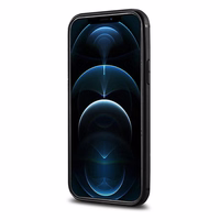 iCarer odos vaško dėklas padengtas natūralia oda iPhone 12 Pro Max juodas (ALI1206-BK)