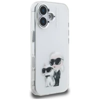 Karl Lagerfeld IML Aquarelle Karl & Choupette & Logo iPhone 16 deklas - baltas