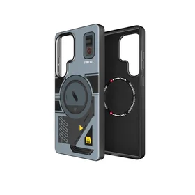 Dėklas telefonui FORCELL F-PROTECT Levels su dviguba 4D technologija, militarinis kritimo testas, suderinamas su MagSafe, SAMSUNG S25 ULTRA, cyber pilkas