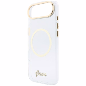 Guess IML Script Metal MagSafe Dėklas for iPhone Air - Clear