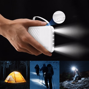 Wozinsky W11-W 10000mAh 10W Powerbank with Built-in Cables and Flashlight - White
