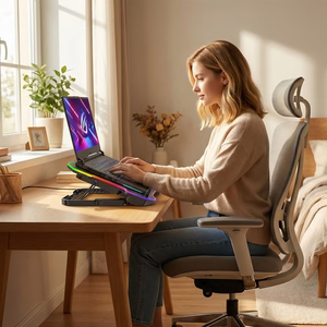 Wozinsky WDCX-A26 NitroCool RGB žaidimų nešiojamojo kompiuterio aušinimo kilimėlis juodas