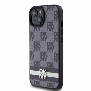 DKNY Odinis languotas mono raštas ir spausdintos juostos dėklas telefonui iPhone 15 Plus / 14 Plus - juodas