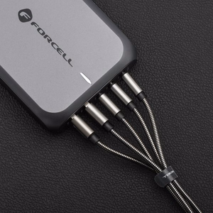 FORCELL F-ENERGY Metal C234 kabelis USB A į Type C QC4.0A 3A 66W 2 m sidabrinis