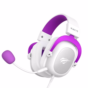 Havit H2002d - žaidimų ausinės, baltos ir violetinės