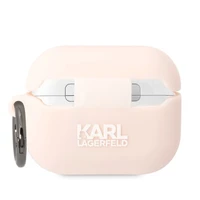 Karl Lagerfeld KLAPRUNCHP AirPods Pro dėklas rožinis/rožinis Silikoninis Choupette Head 3D