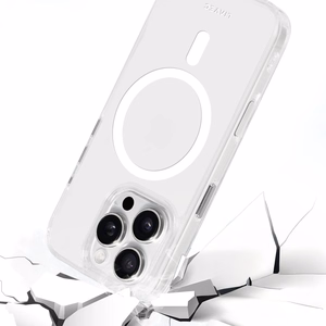 Liavec Blizgus Magnetinis Skaidrus dėklas telefonui Iphone 16 Pro Max balta