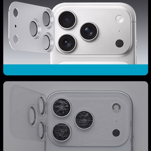 Benks grūdintas stiklas Glass Warrior metalinė integruota objektyvo apsauga (C069) Iphone 17 Pro (3 objektyvai) balta