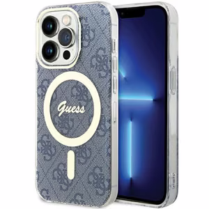 Guess IML 4G Magnetinis dėklas iPhone 15 Pro - mėlynas