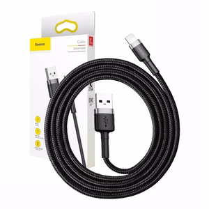 Кабель Baseus Cafule USB Lightning 2.4A 0.5м (серо-чёрный)