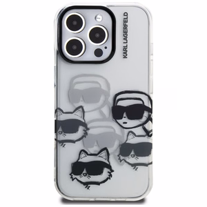 Karl Lagerfeld IML daugiaspalvis K&C galvos raštas dėklas iPhone 16 Pro Max - permatomas