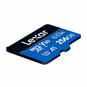 „Lexar“ aukštos kokybės 633x microSDXC 256 GB atminties kortelė + SD adapteris