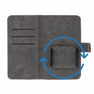 Universalus knygos tipo dėklas COMMON dydis XL, skirtas SAMSUNG A12 / A13 4G / A34 5G / A02s / XIAOMI Redmi 12 4G / 12C / NOTE 12 4G / 12 PRO 5G / OPPO A53s / A72 / A92, juodas