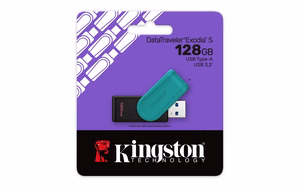 Kingston Technology DataTraveler Exodia S USB atmintukas 128 GB USB A tipo 3.2 Gen 1 (3.1 Gen 1) Juoda, Turkis