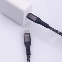 "Maxlife MXUC-11" magnetinis kabelis USB-C - USB-C 1,0 m 100W juodas nailonas