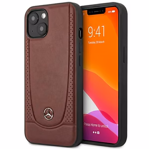 Mercedes MEHCP15SARMRE iPhone 15 6.1" raudonas kietas odinis dėklas telefonui Urban Bengale