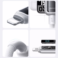 USB kabelis Joyroom S-A55 USB-A to Lightning 3A 1.2m baltas