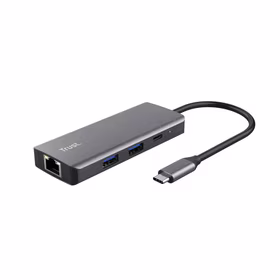 Trust Dalyx - 6-in-1 USB-C daugiafunkcinis adapteris, 1000 Mbit/s (sidabrinis)