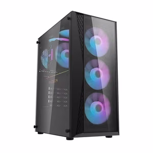 Darkflash DK352 Plus kompiuterio korpusas (juodas) + 4 RGB ventiliatoriai