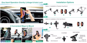 Car Phone Mount CHOETECH, with wireless charging function, 10W