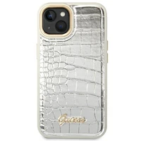 Guess GUHCP14MHGCRHS iPhone 14 Plus 6.7 "sidabrinis/sidabrinis kietas dėklas Croco Collection