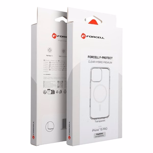 Чехол для iPhone 15 PRO Forcell F-Protect Clear Hybrid Premium совместим с MagSafe прозрачный