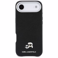 Karl Lagerfeld Karl & Choupette Head Pins Saffiano MagSafe Dėklas for iPhone Air - juodas