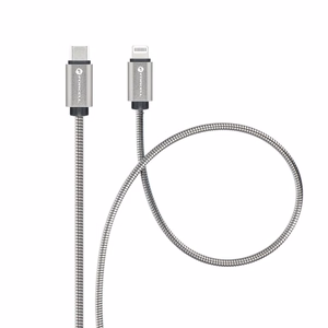 FORCELL F-ENERGY Metal C238 kabelis Type C į Lightning PD 3A 27W 1 m sidabrinis