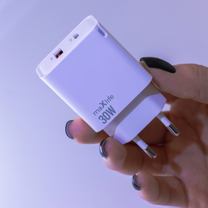 "Maxlife MXTC-09-30AC GaN PD QC įkroviklis 1x USB-C 1x USB 30W baltas