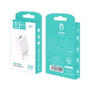 Įkroviklis Denmen (DC01) (1xUSB 2.4A) baltas