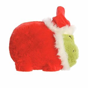 Grinch Spudsters Kalėdų Senelio kostiumu vilkintis pliušinis žaislas-pagalvėlė, 25 cm