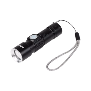Rebel aluminium flashlight, 3 W, ZOOM, USB plug