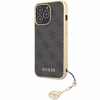 Guess 4G Charms Collection dėklas iPhone 14 Pro - pilkas