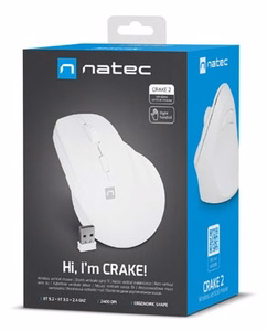 NATEC Crake 2 kompiuterio pelė Universalus Dešinės rankos RD belaidis ryšys + „Bluetooth“ Optinis 2400 DPI