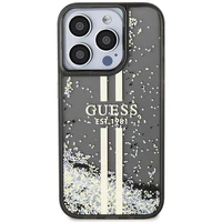 Guess Liquid Glitter Gold Stripes dėklas iPhone 15 Pro Max - juodas