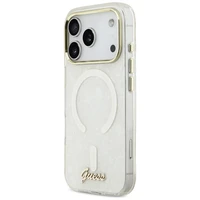 Guess IML Shell Script Metal MagSafe Case for iPhone 17 Pro Max - White