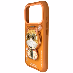 Nimmy Cool&Cute 2.0 Cat deklas iPhone 17 Pro Max su magnetiniu laikikliu - oranzinis