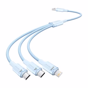 Кабель USB 2.0 A на 3-в-1 3A Vention CTPLG 1,5 м (синий)