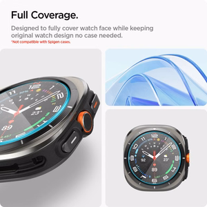 Spigen Glas.TR EZ Fit grūdintas apsauginis stiklas Samsung Galaxy Watch Ultra (47mm) - skaidrus (2 vnt. rinkinys)