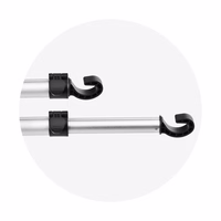 Automobilinis laikiklis dviem galvos atramoms (planšetėms 7"–11") sidabrinis