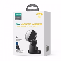 Automobilinis laikiklis Joyroom "JR-ZS240" juodas (bevielis krovimas 15W) (magnetinis / lipinamas)