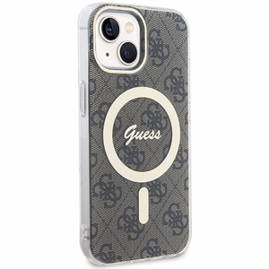 Guess IML 4G magnetinis dėklas telefonui iPhone 15 - rudas