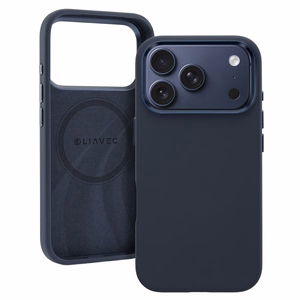 Liavec Silky dėklas su metaliniu kameros rėmeliu, skirtas Iphone 17 Pro Max tamsiai mėlynas