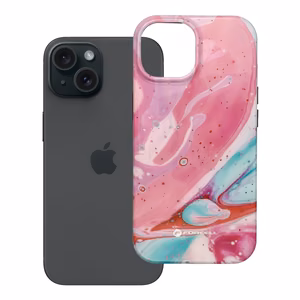 FORCELL F-PROTECT Mirage, karinio lygio dėklas su MagSafe, suderinamas su IPHONE 15 rožinis marmuras