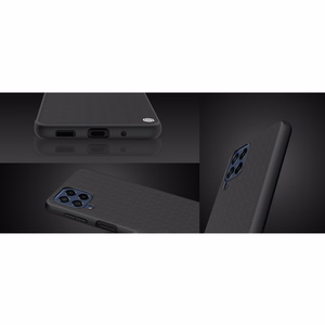 Nillkin Tekstūrinis dėklas patvarus sustiprintas dėklas su geliniu rėmu ir nailonine nugarėle Samsung Galaxy M53 5G juodas